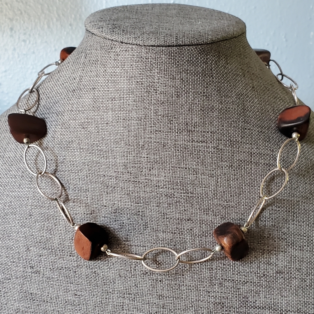 Silpada sterling silver and ebony wood necklace retired